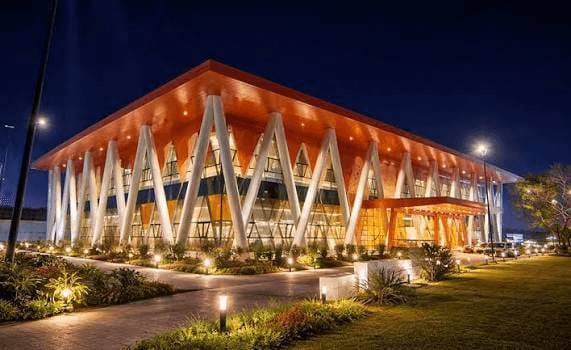 Illuminated Akash Hall at ATI ONGC, Goa